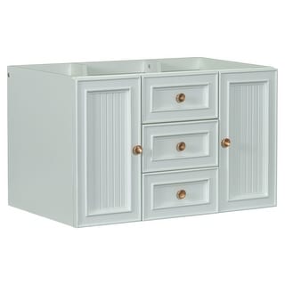 30" Wall Mounted Bathroom Vanity without Sink with Functional Drawer ...